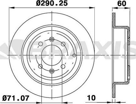 Braxis AE0165 - Brake Disc autospares.lv