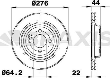 Braxis AE0104 - Brake Disc autospares.lv