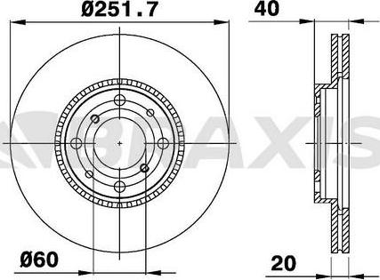 Braxis AE0106 - Brake Disc autospares.lv