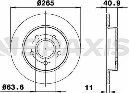 Braxis AE0100 - Brake Disc autospares.lv