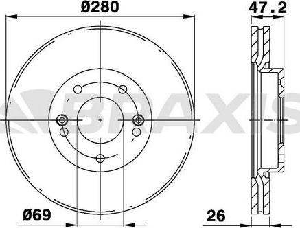 Braxis AE0113 - Brake Disc autospares.lv