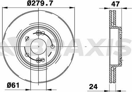 Braxis AE0184 - Brake Disc autospares.lv