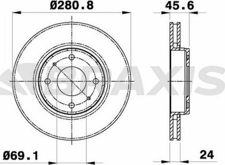 Braxis AE0180 - Brake Disc autospares.lv