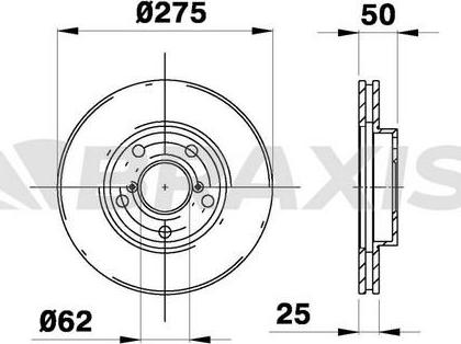 Braxis AE0183 - Brake Disc autospares.lv