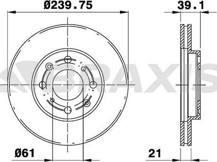 Braxis AE0187 - Brake Disc autospares.lv