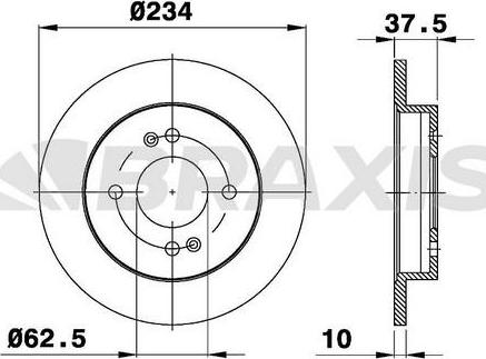 Braxis AE0126 - Brake Disc autospares.lv