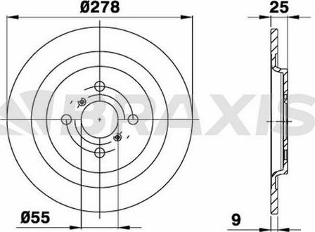 Braxis AE0120 - Brake Disc autospares.lv