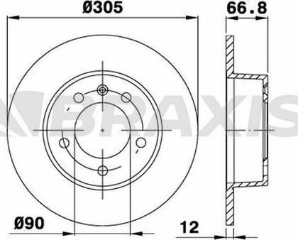 Braxis AE0174 - Brake Disc autospares.lv