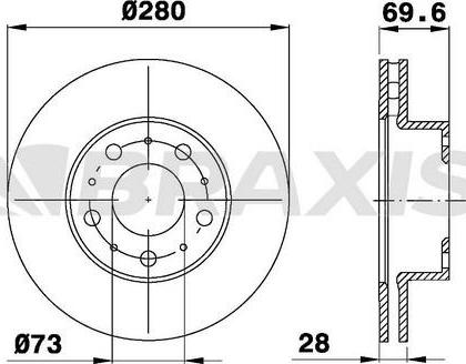 Braxis AE0176 - Brake Disc autospares.lv