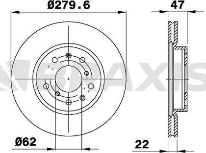Braxis AE0173 - Brake Disc autospares.lv