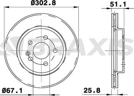 Braxis AE0399 - Brake Disc autospares.lv