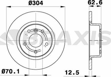 Braxis AE0395 - Brake Disc autospares.lv