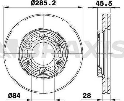 Braxis AE0358 - Brake Disc autospares.lv