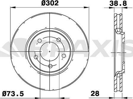 Braxis AE0357 - Brake Disc autospares.lv