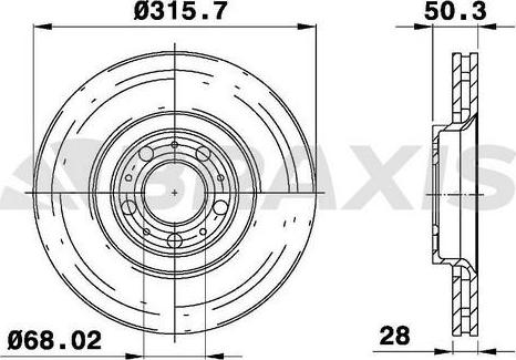 Braxis AE0365 - Brake Disc autospares.lv