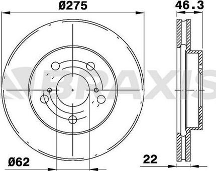 Braxis AE0366 - Brake Disc autospares.lv