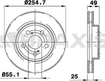 Braxis AE0360 - Brake Disc autospares.lv