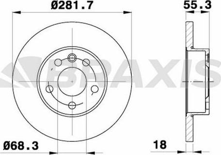 Braxis AE0309 - Brake Disc autospares.lv