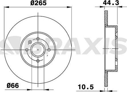 Braxis AE0304 - Brake Disc autospares.lv