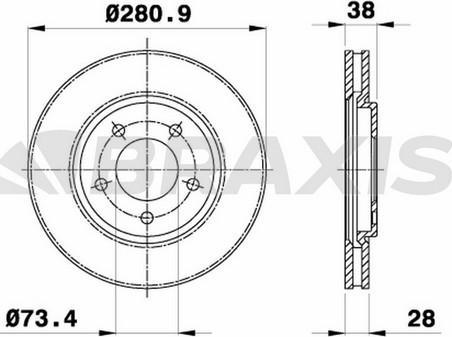 Braxis AE0306 - Brake Disc autospares.lv