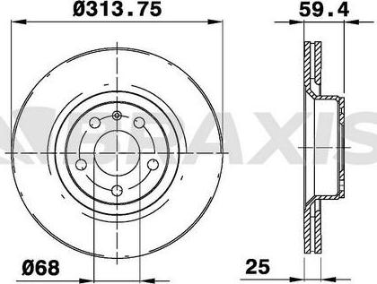 Braxis AE0302 - Brake Disc autospares.lv