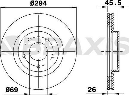 Braxis AE0316 - Brake Disc autospares.lv