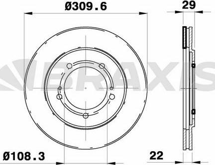 Braxis AE0311 - Brake Disc autospares.lv