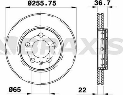 Braxis AE0312 - Brake Disc autospares.lv