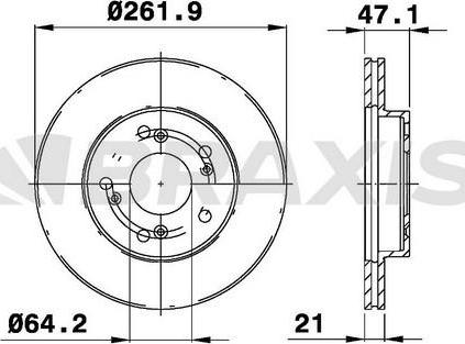 Braxis AE0388 - Brake Disc autospares.lv