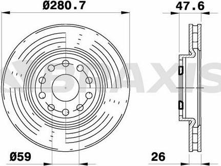 Braxis AE0383 - Brake Disc autospares.lv