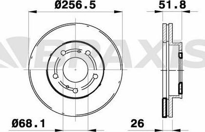 Braxis AE0382 - Brake Disc autospares.lv