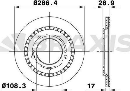 Braxis AE0387 - Brake Disc autospares.lv