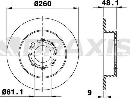 Braxis AE0339 - Brake Disc autospares.lv