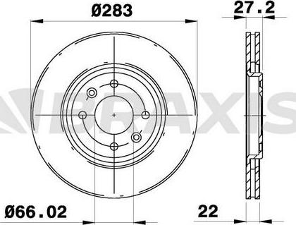 Braxis AE0334 - Brake Disc autospares.lv