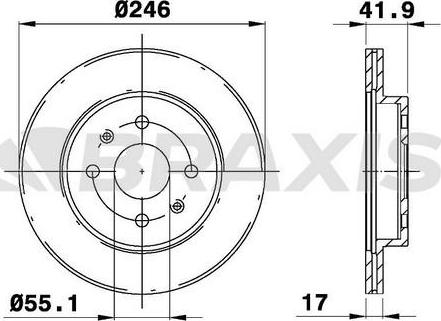 Braxis AE0335 - Brake Disc autospares.lv