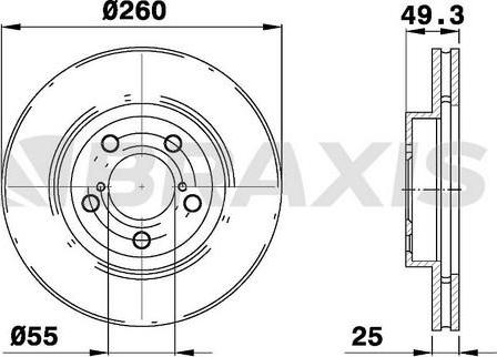 Braxis AE0331 - Brake Disc autospares.lv