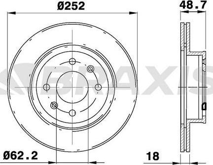 Braxis AE0337 - Brake Disc autospares.lv