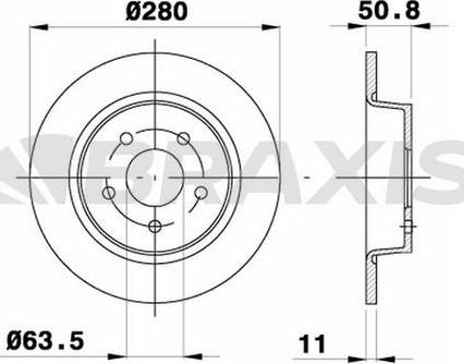 Braxis AE0320 - Brake Disc autospares.lv