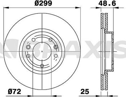 Braxis AE0322 - Brake Disc autospares.lv