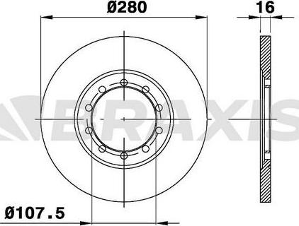 Braxis AE0374 - Brake Disc autospares.lv