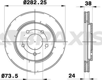 Braxis AE0376 - Brake Disc autospares.lv