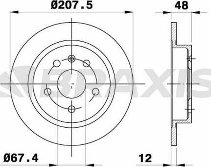 Braxis AE0370 - Brake Disc autospares.lv