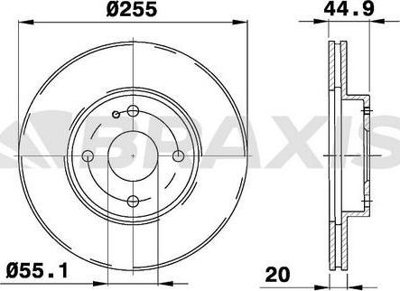 Braxis AE0378 - Brake Disc autospares.lv