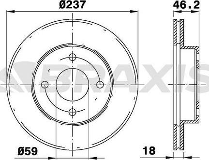 Braxis AE0296 - Brake Disc autospares.lv