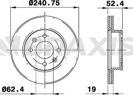 Braxis AE0244 - Brake Disc autospares.lv