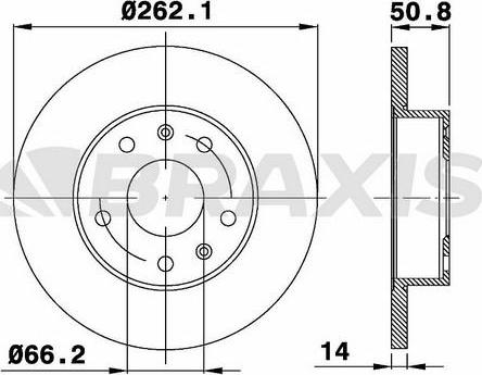 Braxis AE0245 - Brake Disc autospares.lv