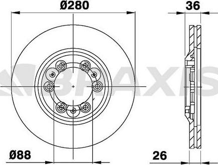 Braxis AE0251 - Brake Disc autospares.lv