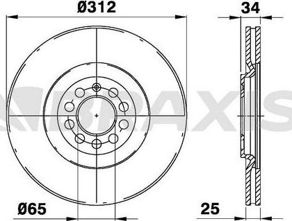 Braxis AE0253 - Brake Disc autospares.lv