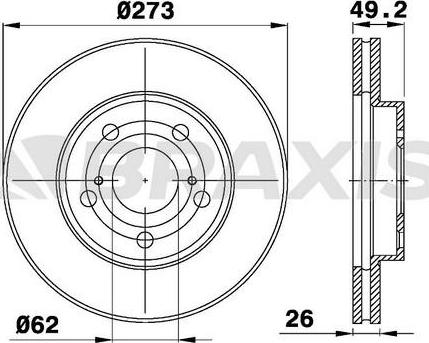 Braxis AE0257 - Brake Disc autospares.lv