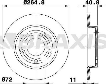 Braxis AE0264 - Brake Disc autospares.lv